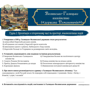 Комплексна підсумкова робота з історії України
