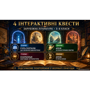 КОМПЛЕКТ ІНТЕРАКТИВНИХ КВЕСТІВ ІЗ ЗАРУБІЖНОЇ ЛІТЕРАТУРИ ДЛЯ 5–8 КЛАСІВ